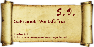 Safranek Verbéna névjegykártya